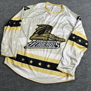 Florida Everblades Jersey Mens XL White Gold ECHL Hockey National Coalition 24